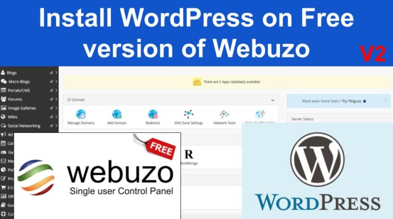 install wordpress on webuzo free